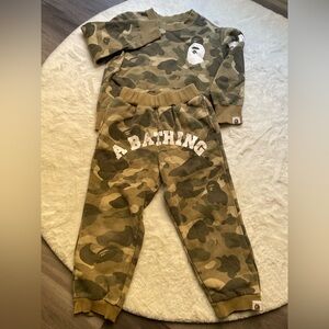 Bape Kids Camo Crewneck Sweatshirt-and pants set